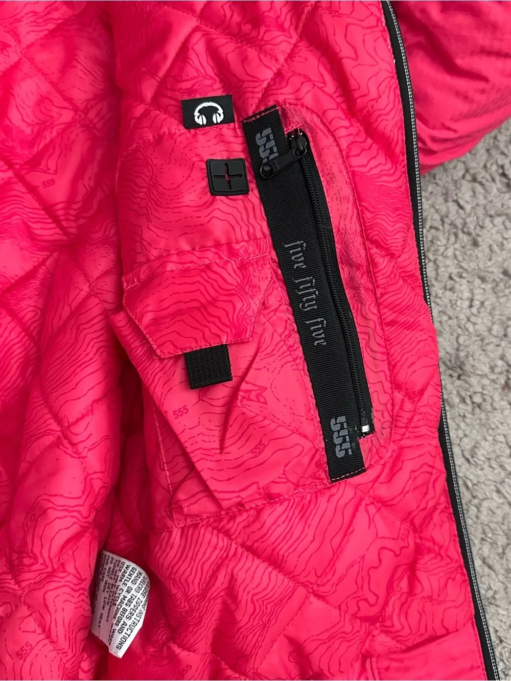 Five Fifty Five Pink Jacket Snow Puffer Girls 12